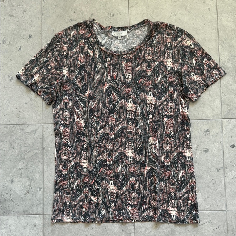 IRO Joey Linen Abstract Tee sz 2/M